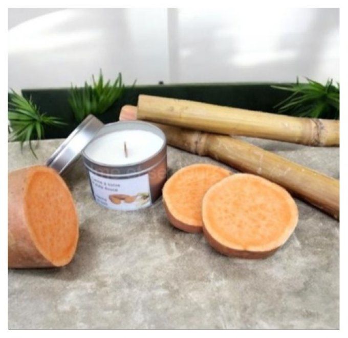 Bougie naturelle parfum Patate douce canne à sucre